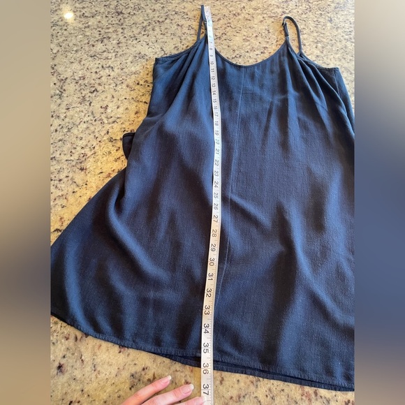 Women’s navy blue linen blend wrap dress size 8 - Picture 6 of 6